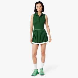 Lacoste Women's Ultra Dry Tennis Heritage Dress NWT - Green 34